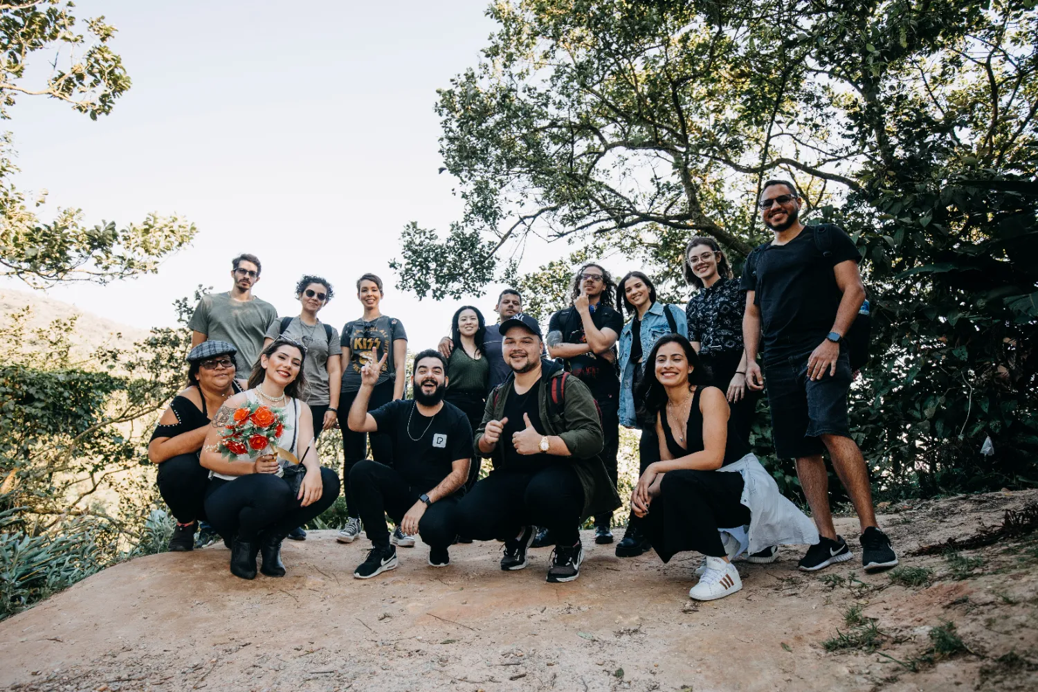 NorthStar Xperience group photo on a clifftop above Georgian Bay, Ontario